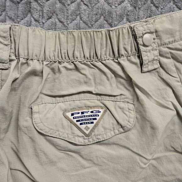 Columbia PFG Cargo Shorts Men's‎ Sz XL FM8028 Fishing Outdoors Khaki Tan Ripstop - Picture 9 of 9